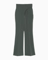 Acetate Polyester Cropped Trousers - khaki