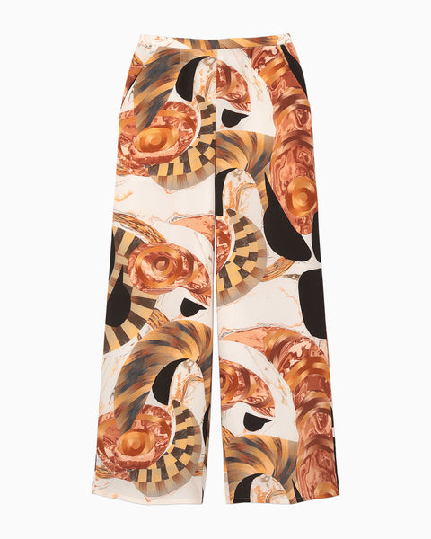 Marble Print Trousers - white