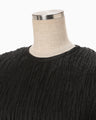 Wrinkle Pleats Cropped Top - black