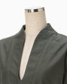 Brushed Cotton Sleeveless V-neck Top - khaki