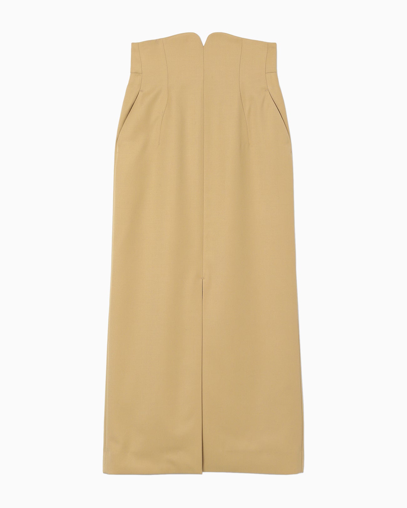 Wool Gabardine High Waisted Skirt - beige