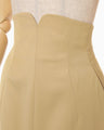 Wool Gabardine High Waisted Skirt - beige