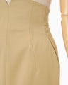 Wool Gabardine High Waisted Skirt - beige