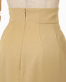 Wool Gabardine High Waisted Skirt - beige