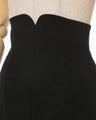 Wool Gabardine High Waisted Skirt - black