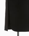 Acetate Polyester Curved Line Slit Skirt - black