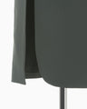 Acetate Polyester Curved Line Slit Skirt - khaki