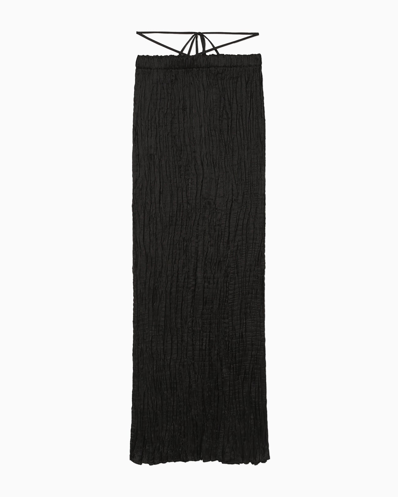 Wrinkle Pleats I-line Skirt - black