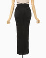 Wrinkle Pleats I-line Skirt - black