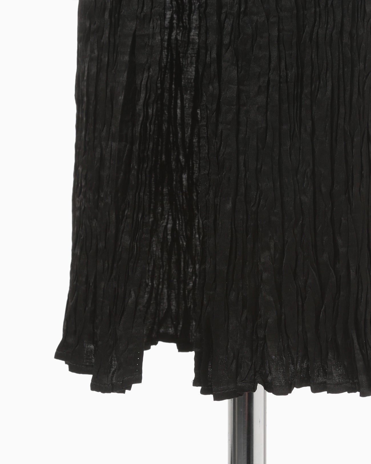 Wrinkle Pleats I-line Skirt - black