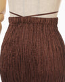 Wrinkle Pleats I-line Skirt - brown