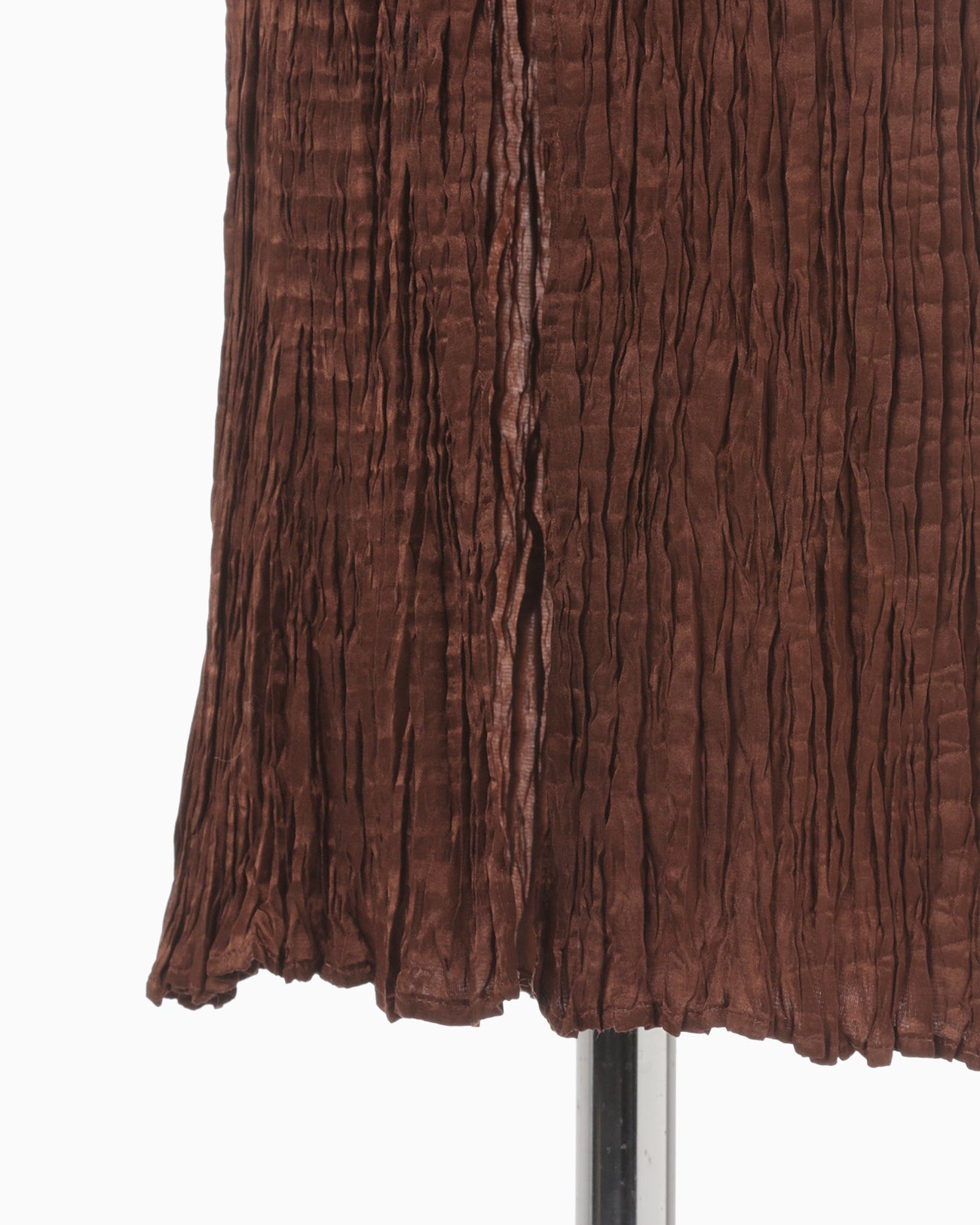 Wrinkle Pleats I-line Skirt - brown