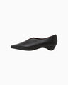 Curved Line Sling Back Calf Heels - black