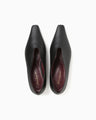 Curved Line Sling Back Calf Heels - black