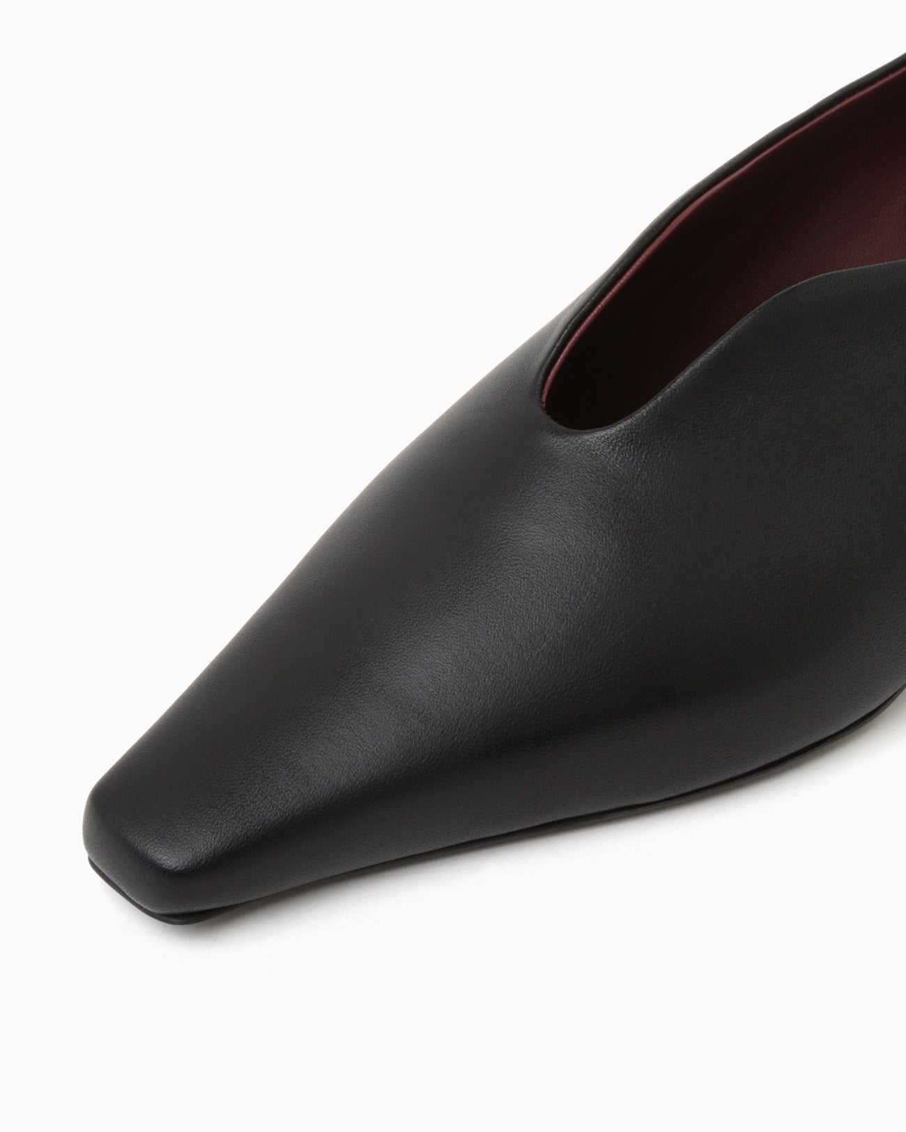 Curved Line Sling Back Calf Heels - black