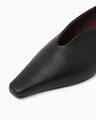 Curved Line Sling Back Calf Heels - black