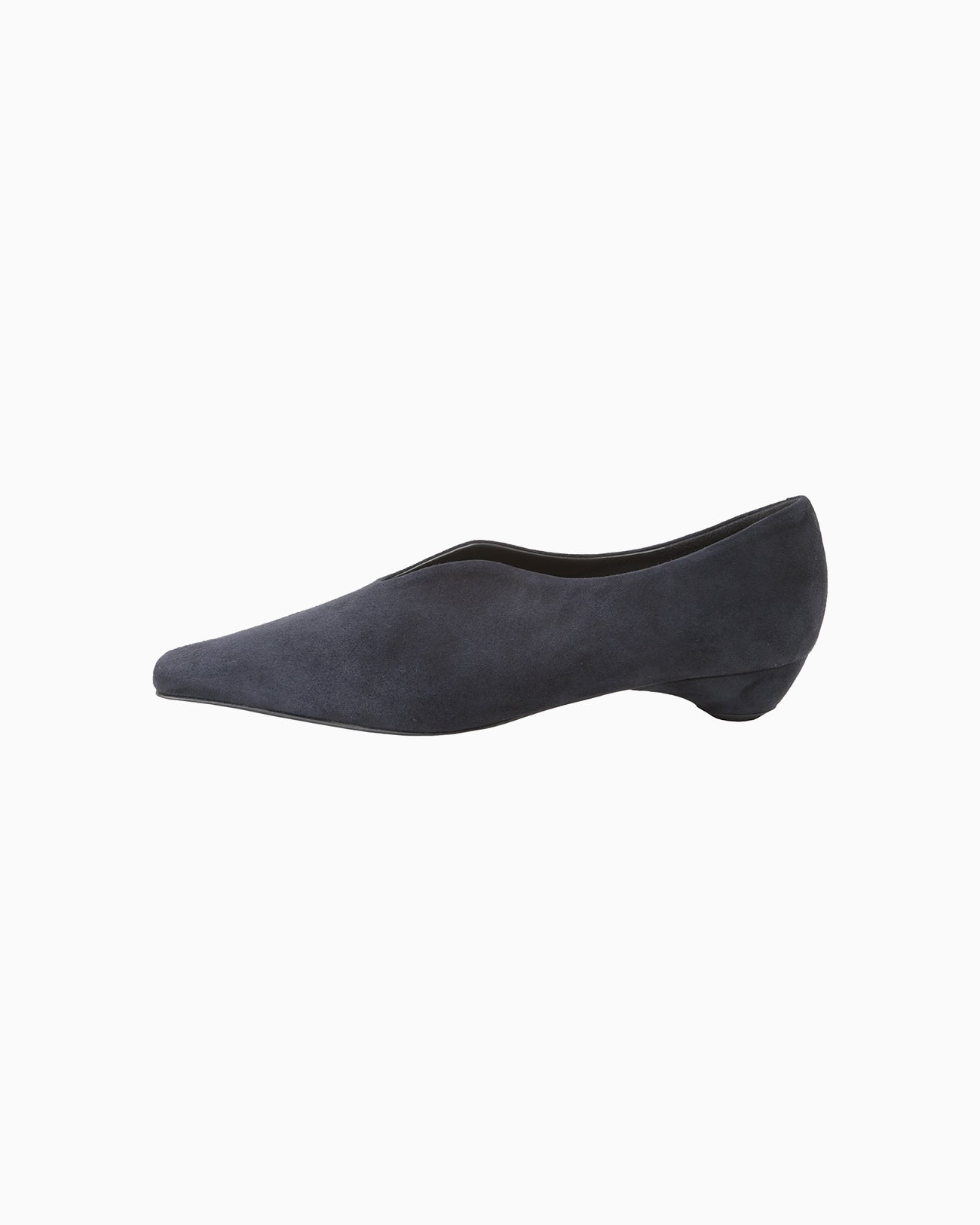 Curved Line Low Heel Pumps - navy