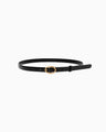 Cow Hide Narrow Belt - black