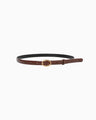 Cow Hide Narrow Belt - brown