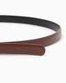 Cow Hide Narrow Belt - brown