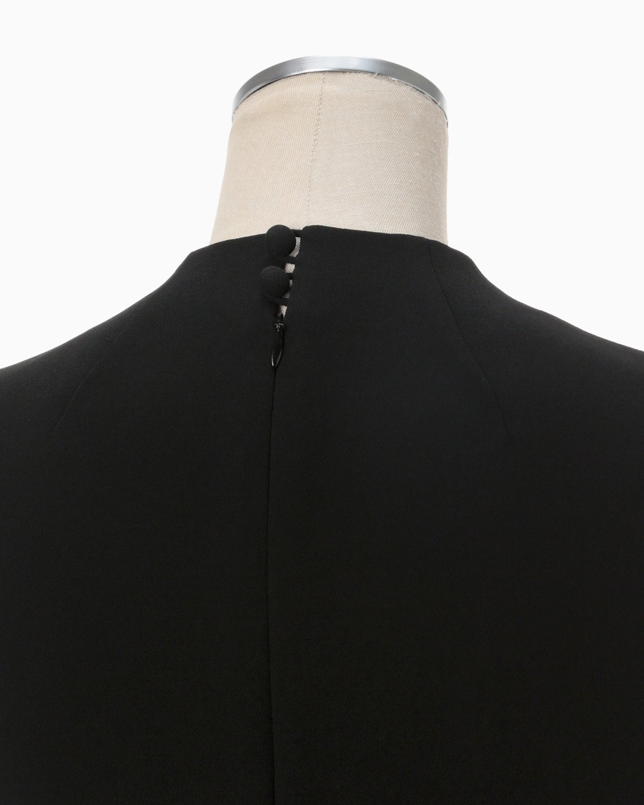 Triacetate Floral Embroidery Dress - black × black