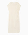 Silk Cupra Floral Embroidery Dress - ecru