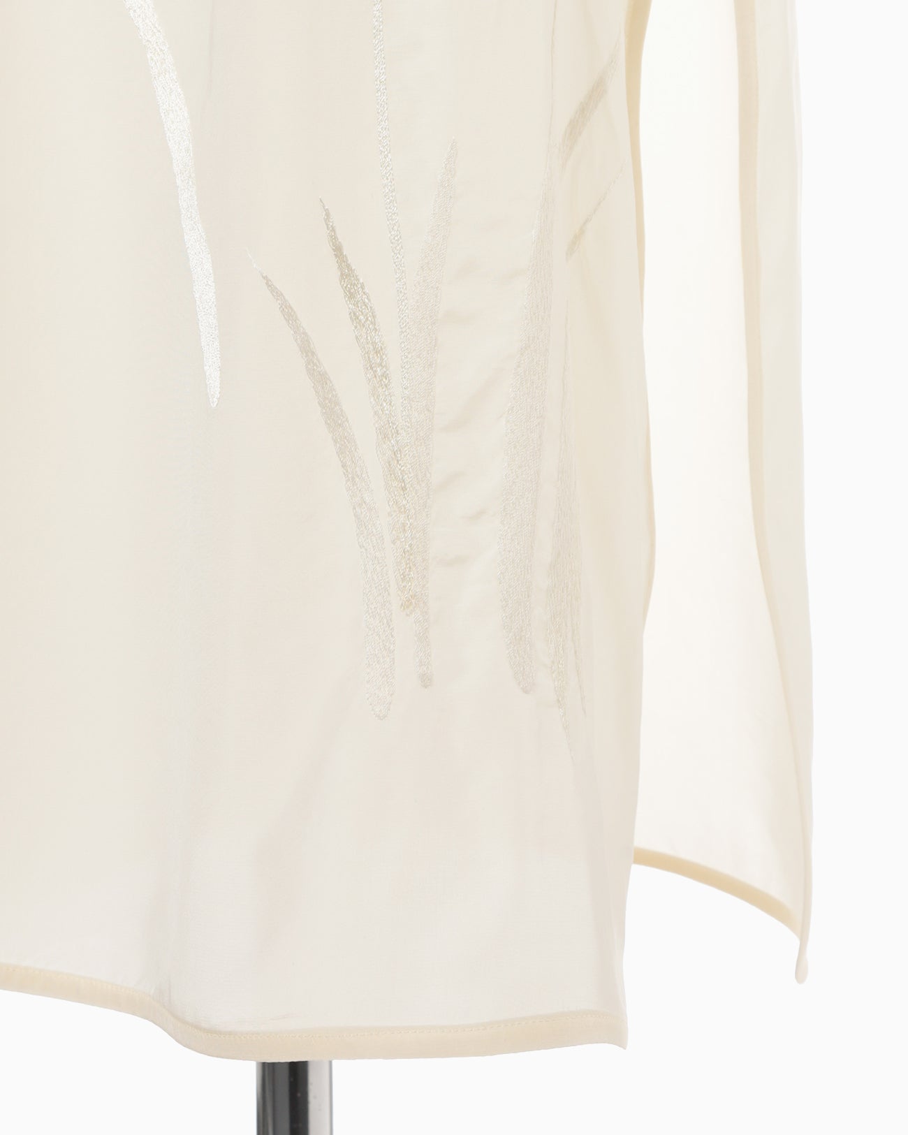 Silk Cupra Floral Embroidery Dress - ecru - Mame Kurogouchi
