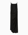 Floral Pattern Silk Rayon Jacquard Camisole Dress - black