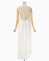 Floral Pattern Silk Rayon Jacquard Camisole Dress - white
