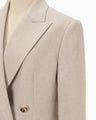 Linen Touch Triacetate Double Breasted Jacket - beige