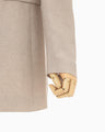Linen Touch Triacetate Double Breasted Jacket - beige