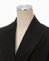 Linen Touch Triacetate Double Breasted Jacket - black