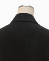Linen Touch Triacetate Double Breasted Jacket - black