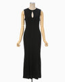 Random Ribbed Organic Cotton 2 way Dress - black