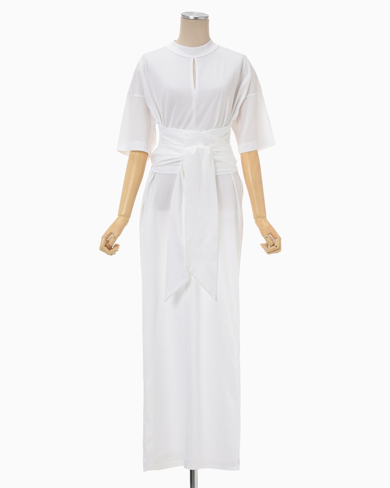 Suvin Cotton Jersey Dress - white