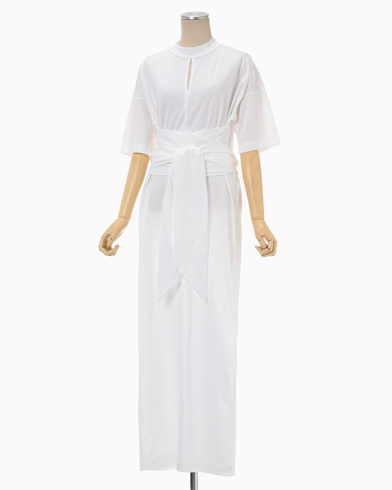 Suvin Cotton Jersey Dress - white