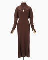 Random Ribbed Organic Cotton 2 way Dress - brown