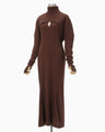 Random Ribbed Organic Cotton 2 way Dress - brown