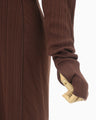 Random Ribbed Organic Cotton 2 way Dress - brown