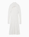 Random Ribbed Organic Cotton 2 way Dress - white