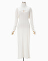 Random Ribbed Organic Cotton 2 way Dress - white