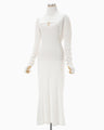 Random Ribbed Organic Cotton 2 way Dress - white