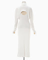 Random Ribbed Organic Cotton 2 way Dress - white