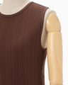 Random Ribbed Organic Cotton Sleeveless Top - brown