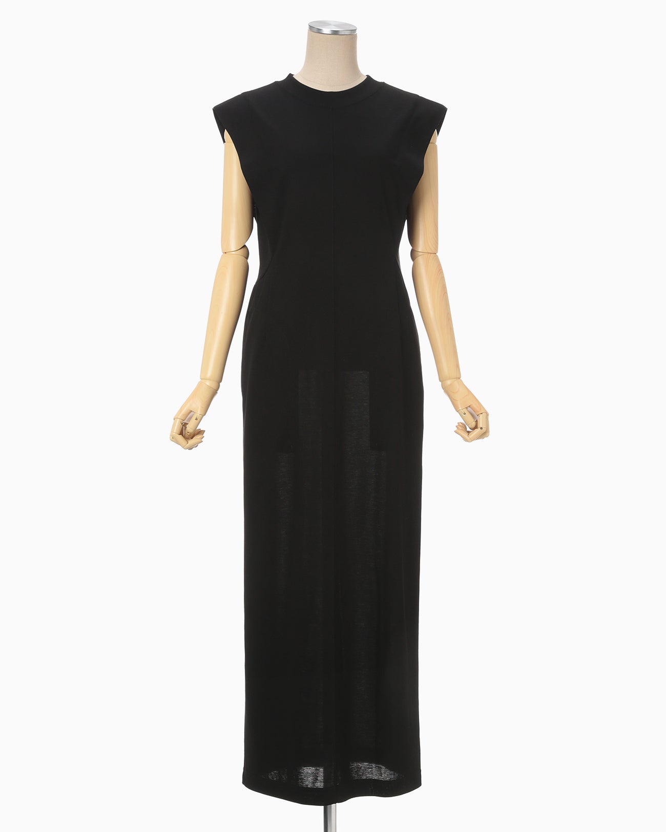 Cotton Jersey Sleeveless Dress - black