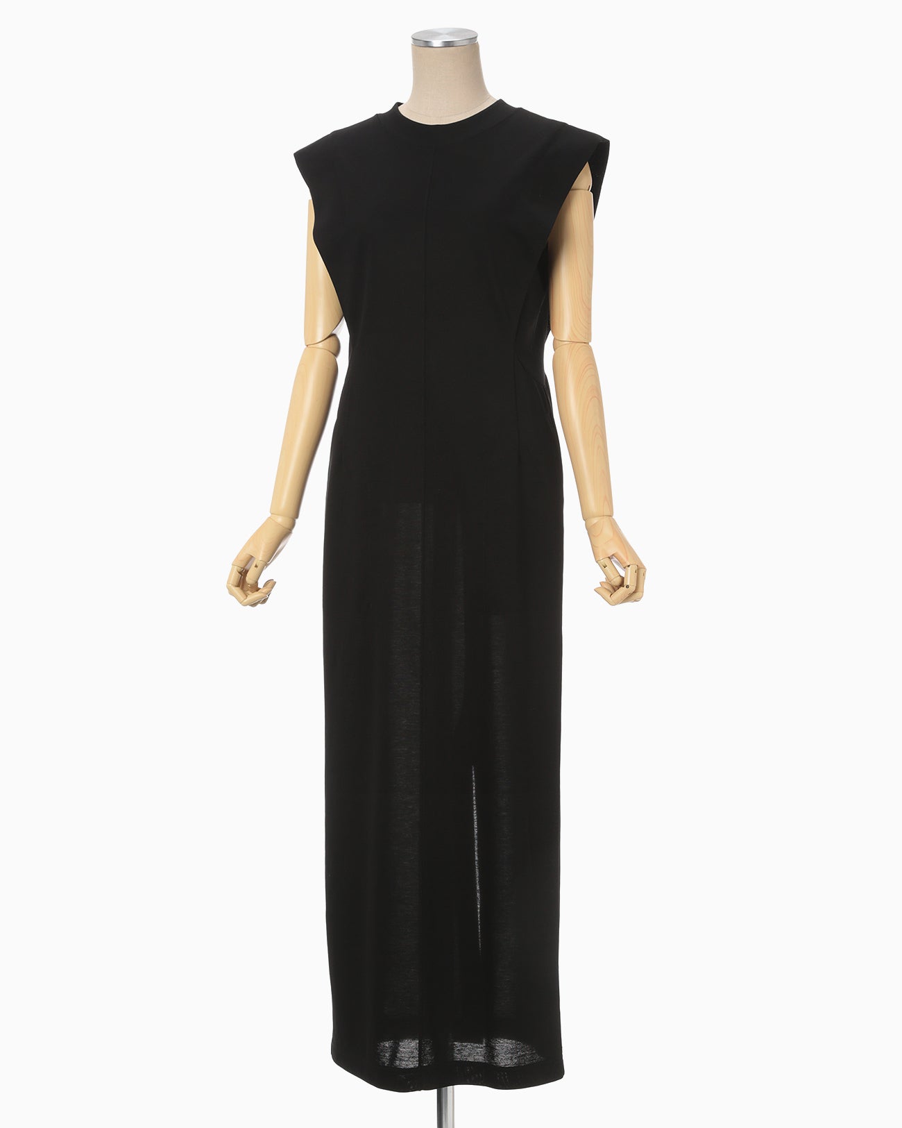 Cotton Jersey Sleeveless Dress - black