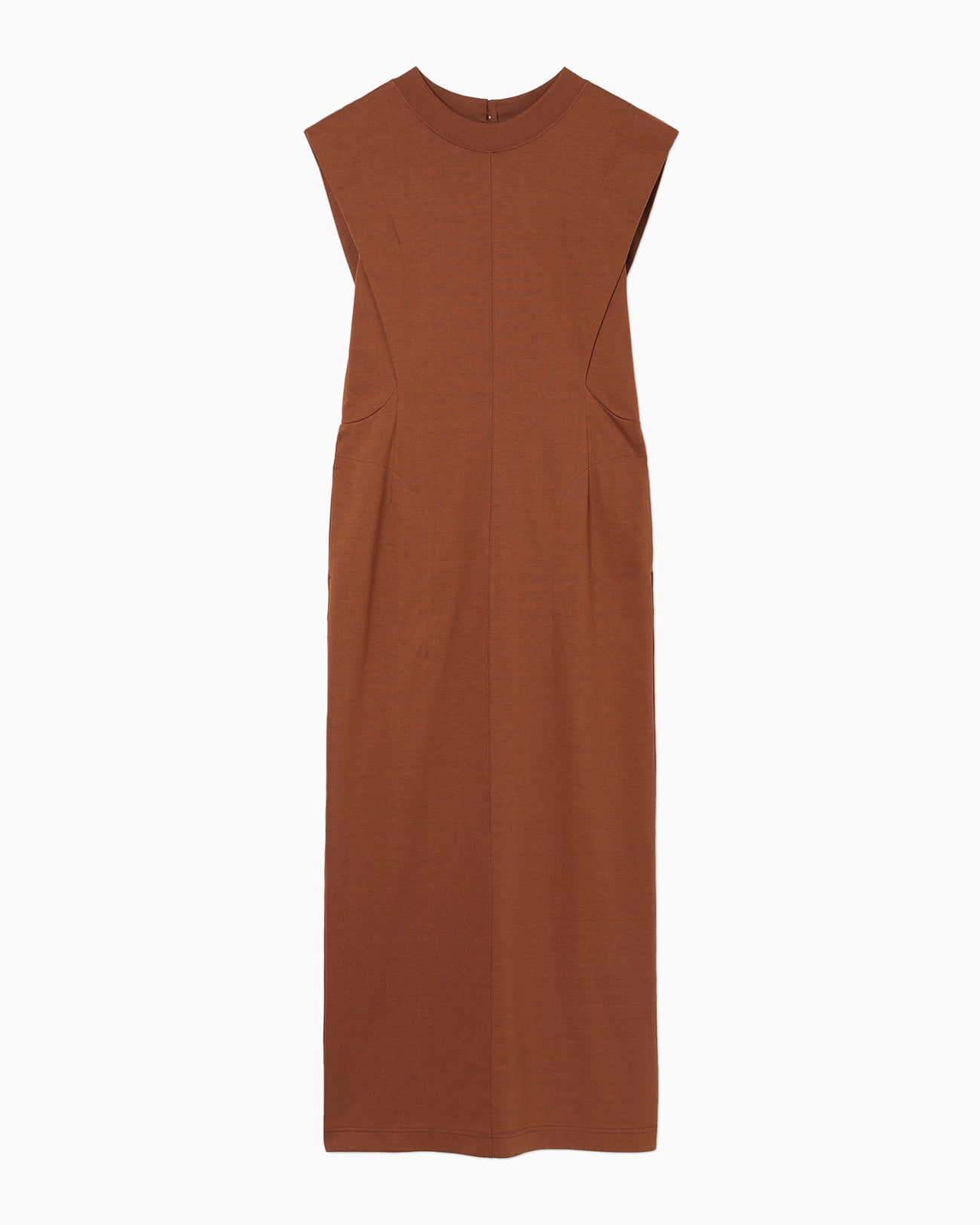 Cotton Jersey Sleeveless Dress - brown