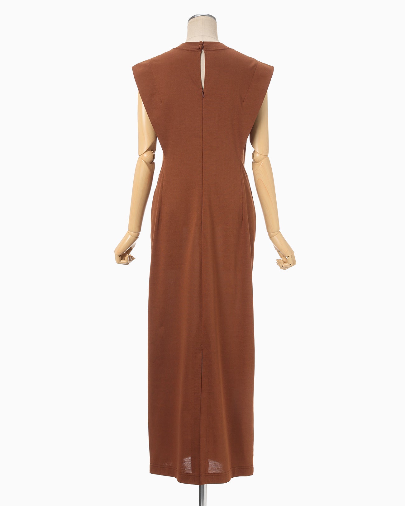 Cotton Jersey Sleeveless Dress - brown