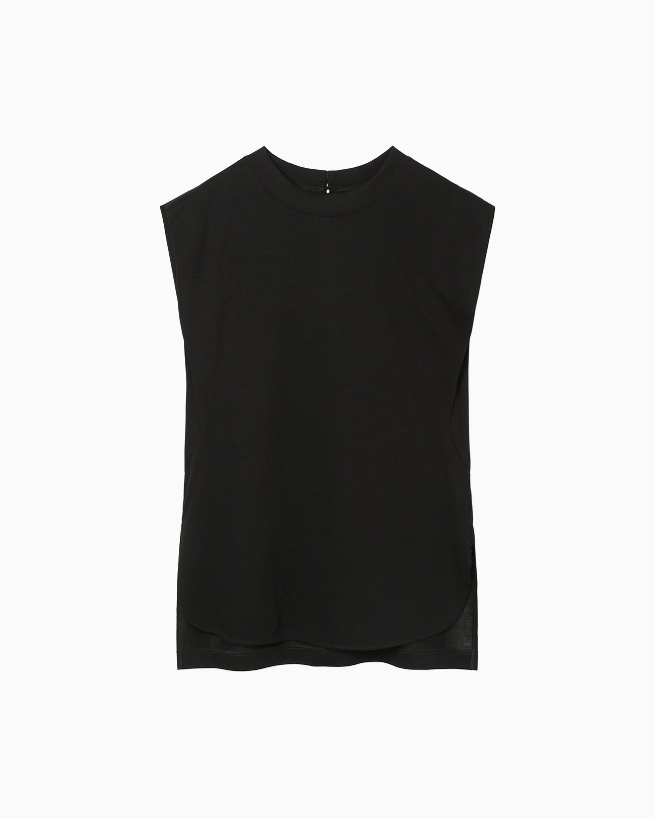 Cotton Jersey Sleeveless Top - black