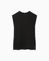Cotton Jersey Sleeveless Top - black